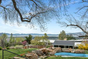 Exterior space with a mountain view