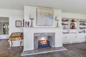 Beautiful fireplace and built-ins