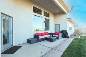 View of patio / terrace with outdoor furniture and grilling area