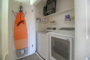 Laundry area featuring washer and dryer