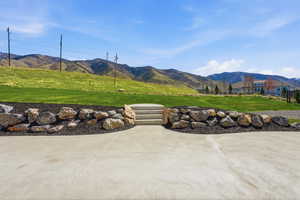 View from back patio of mountains