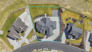 Aerial view of property's location featuring property boundaries highlighted
