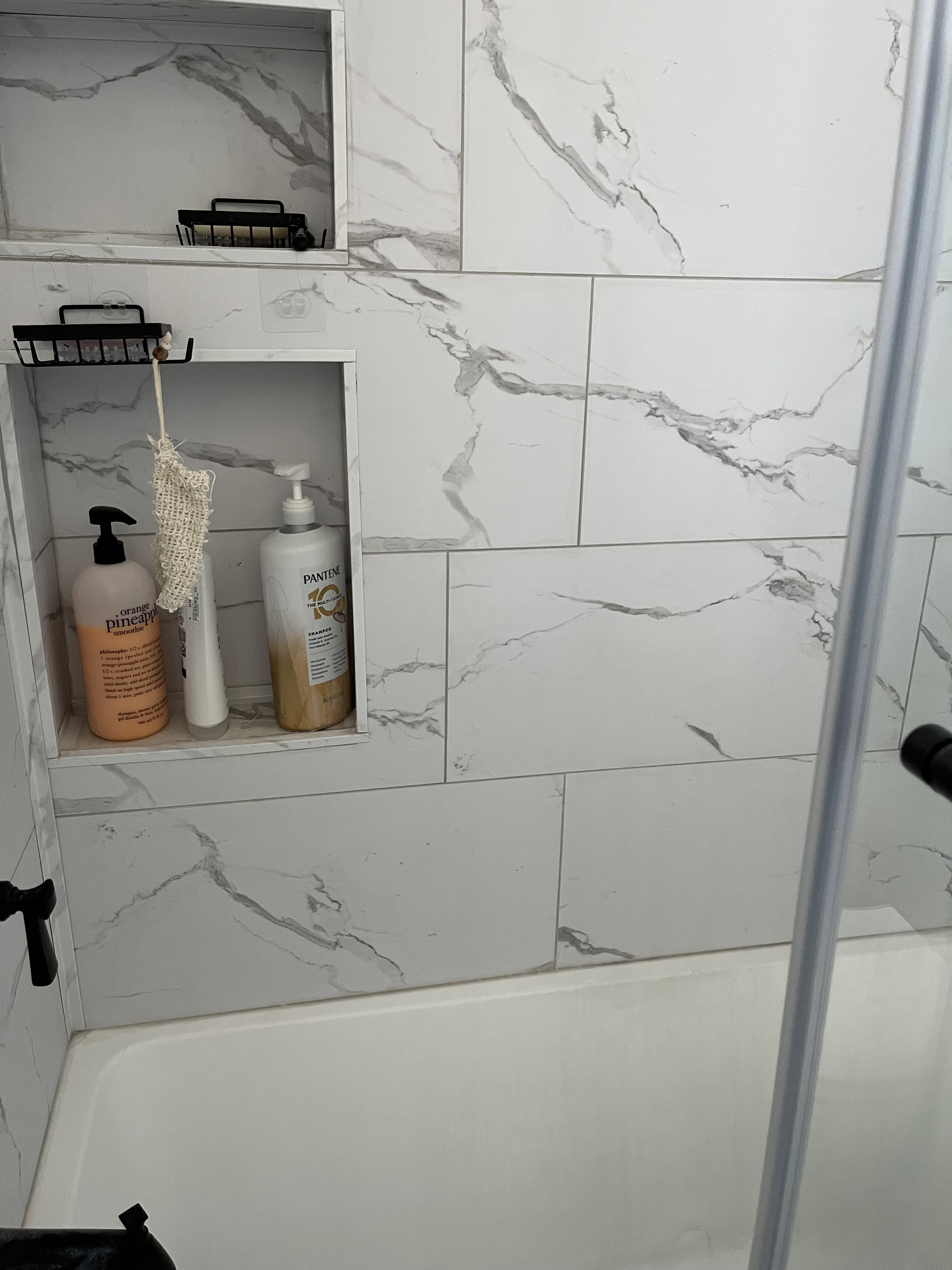 Primary bathroom view of a shower
