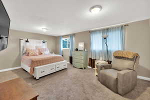 Bedroom featuring baseboards and carpet flooring