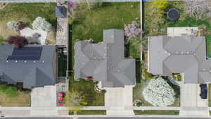 Aerial perspective of suburban area