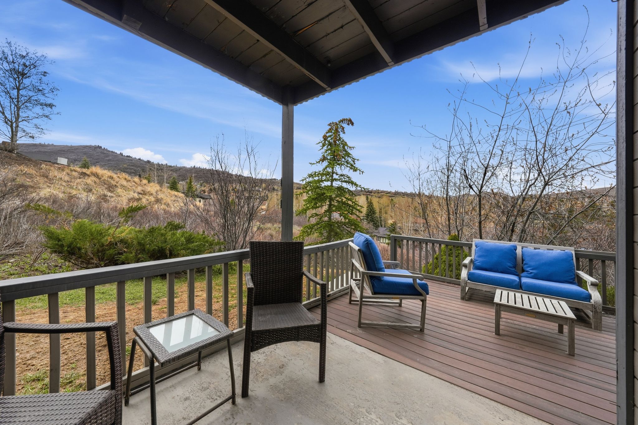 Deck with an outdoor living space