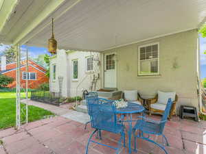 View of patio with outdoor dining space