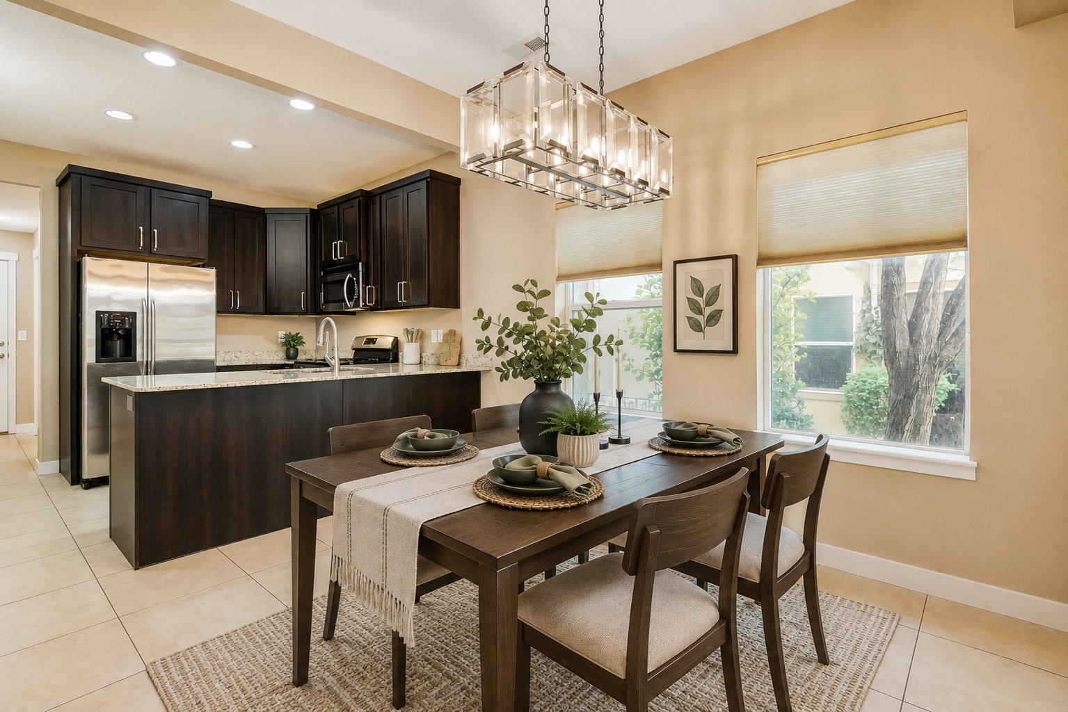 Open area dining space