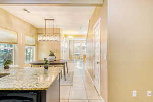 Kitchen with granite countertops