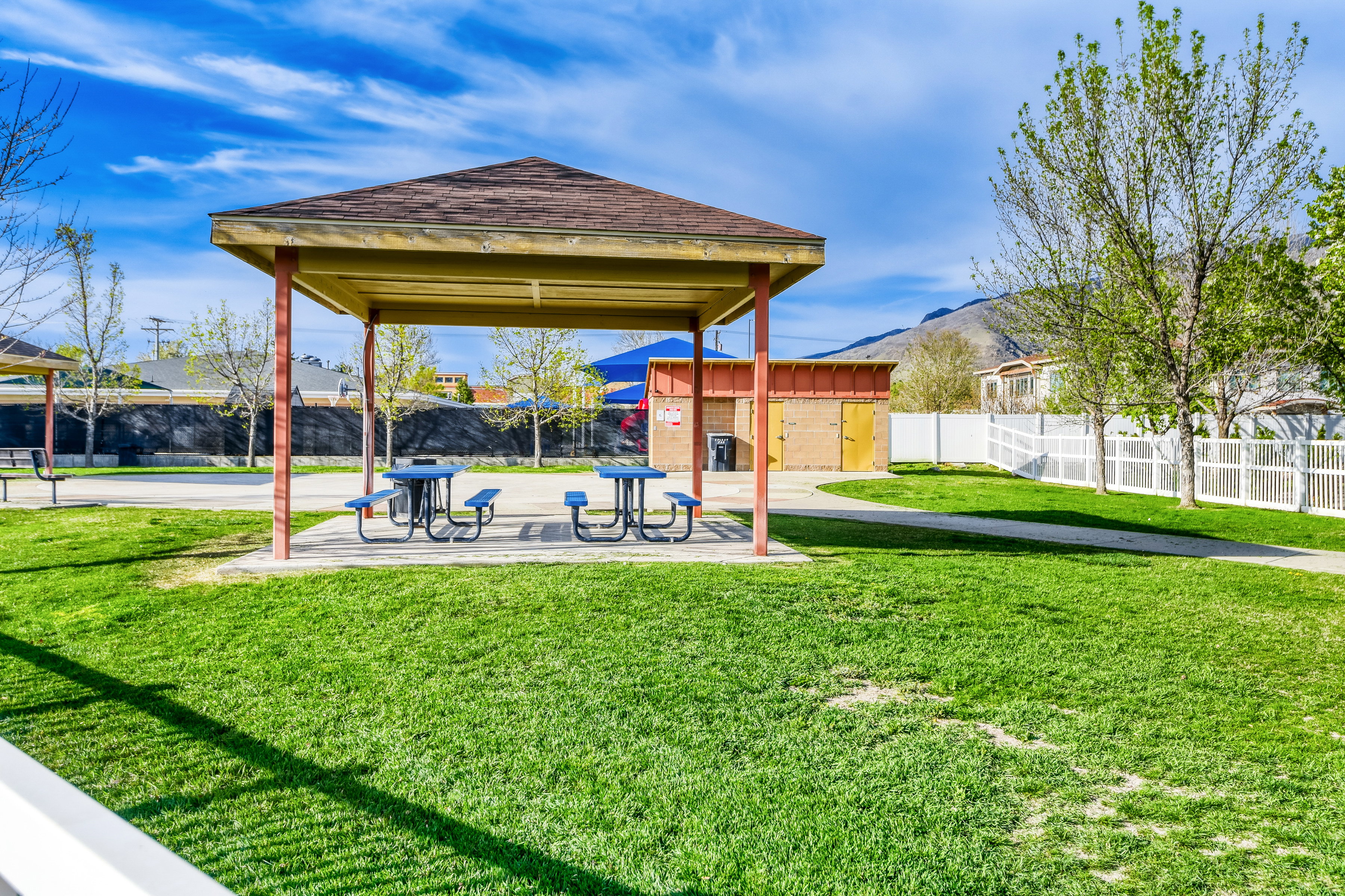Dog park with seating