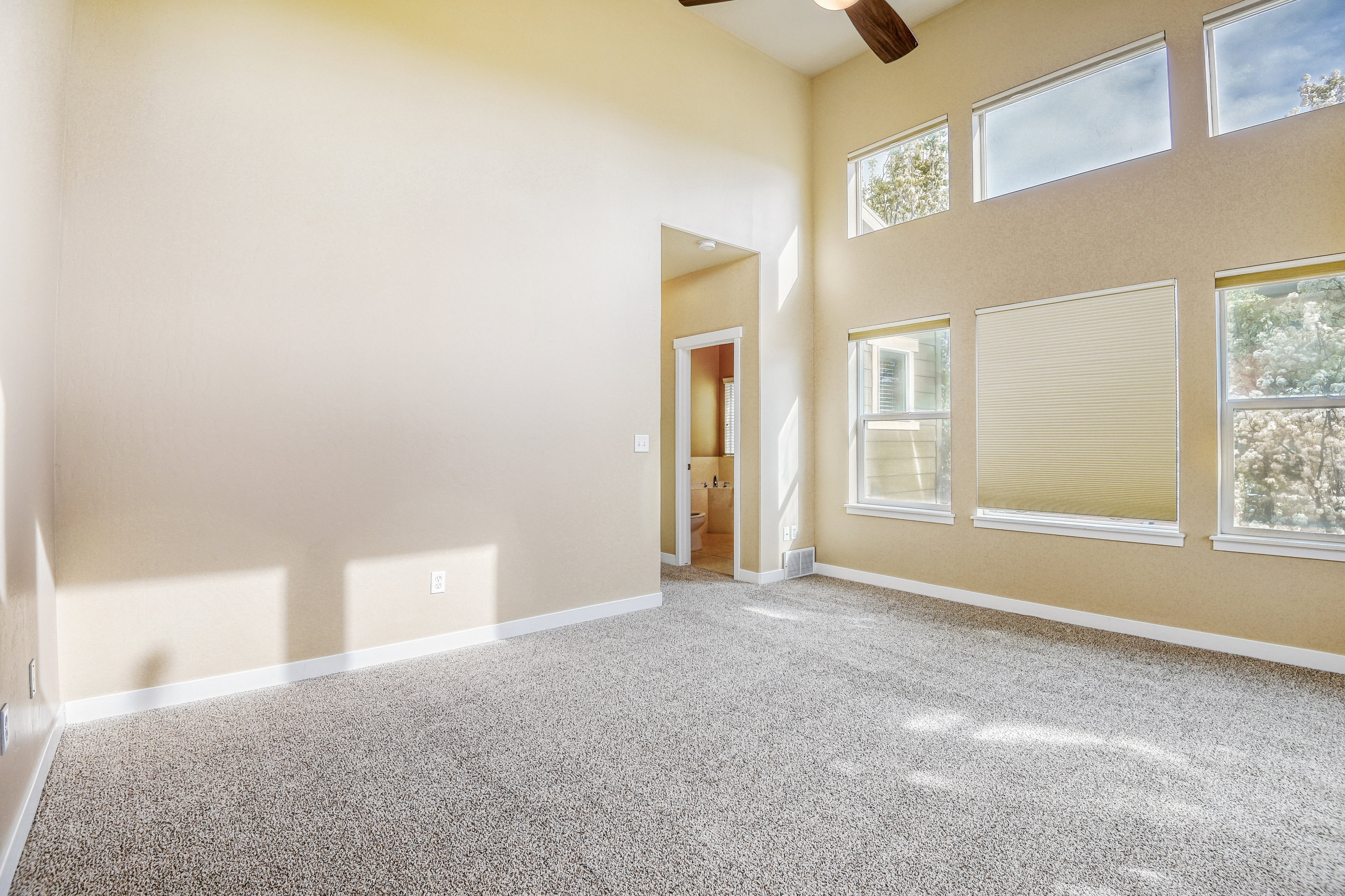 Primary Bedroom w new carpet and en suite bathroom