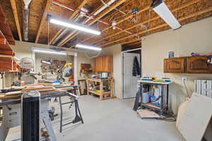 Basement workshop area