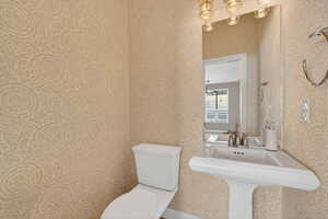 Convenient guest half bath