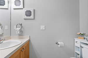 Bathroom featuring vanity