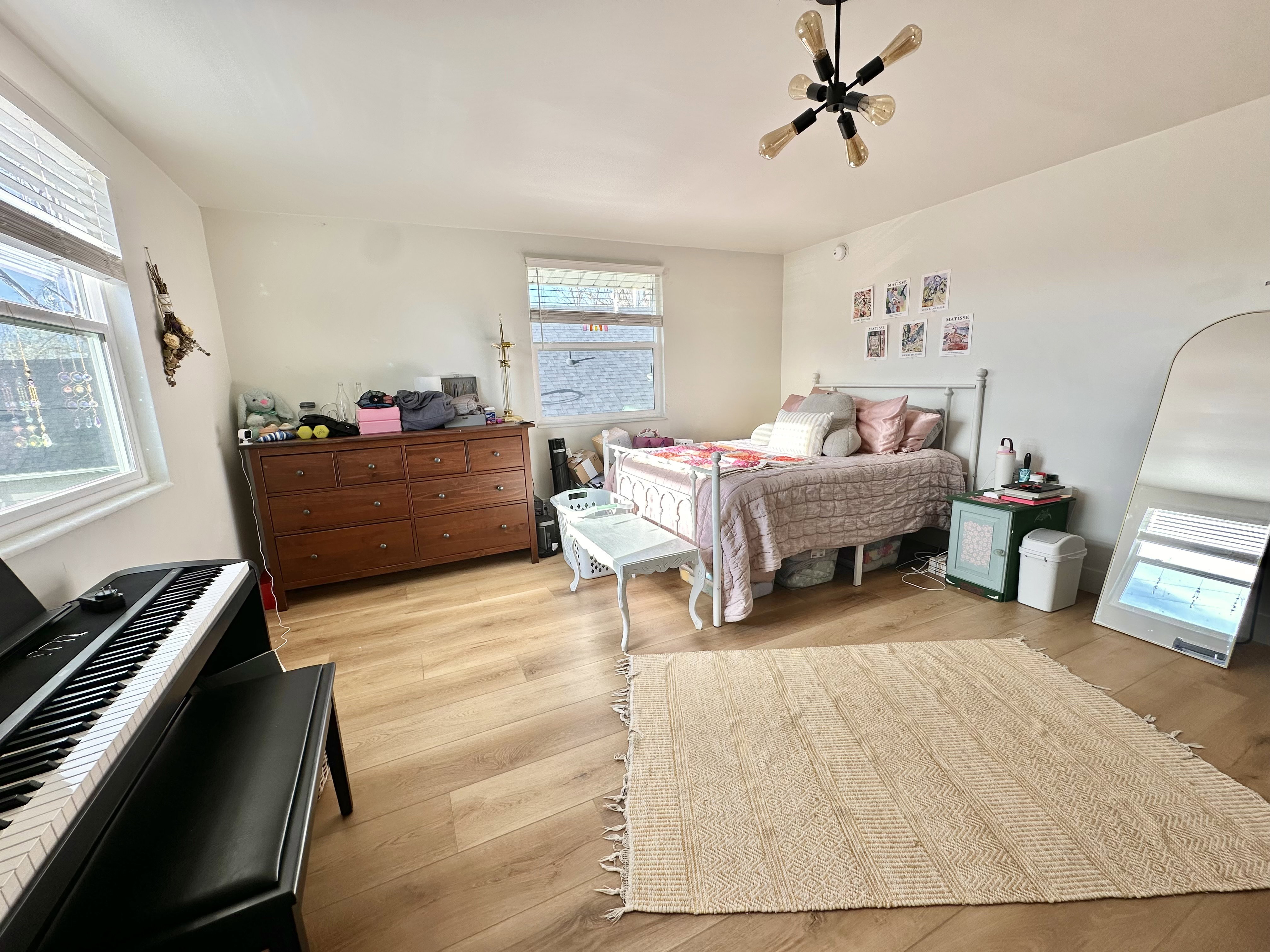 Bedroom with light wood-type flooring