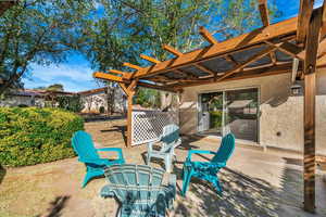 View of patio / terrace featuring a pergola