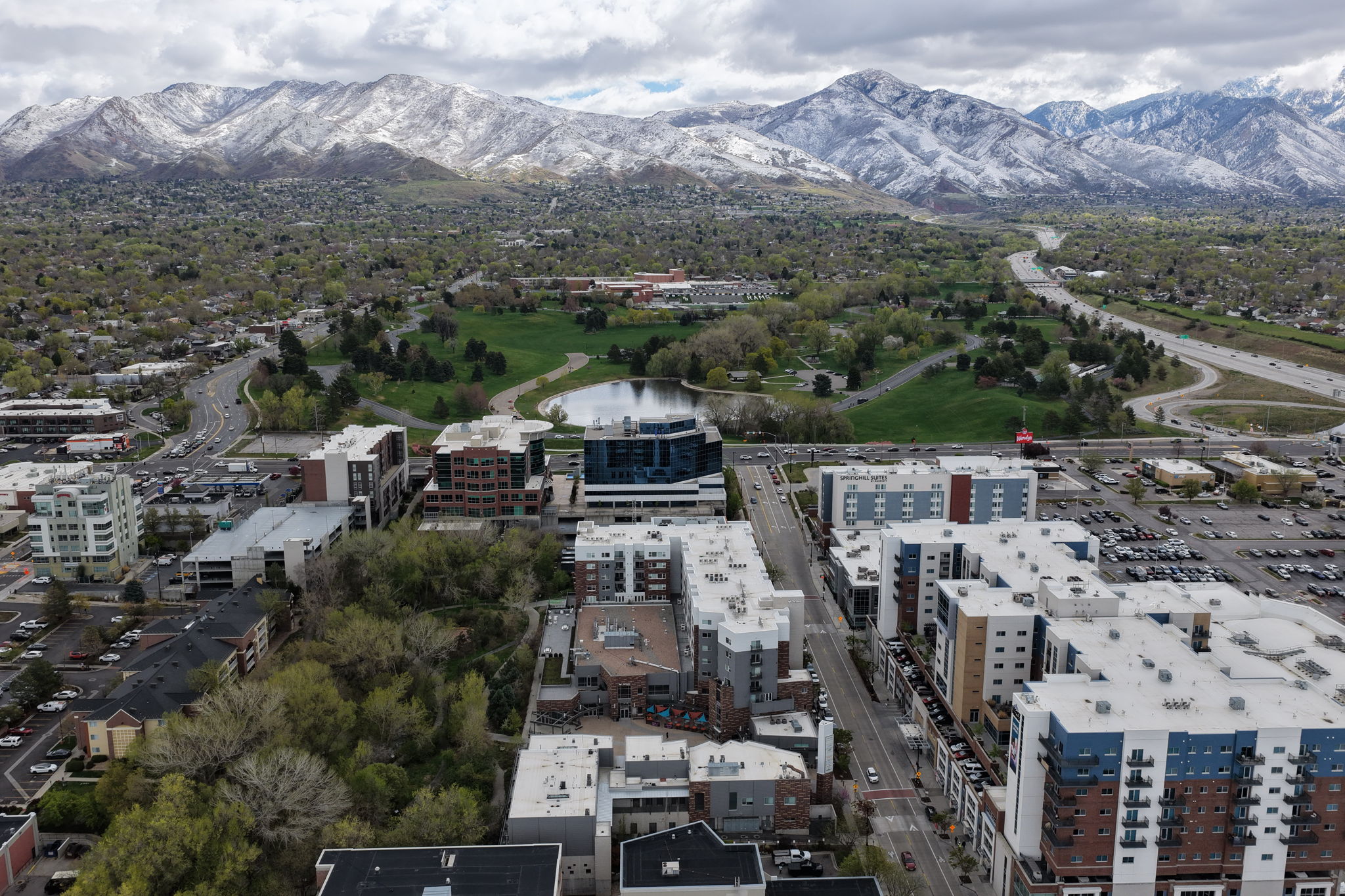 View of urban area featuring a mountainous background