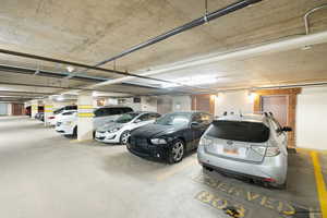 Garage with a parking garage