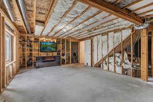 Partially finished basement with room to grow and rough plumbing in place for a future third bathroom.
