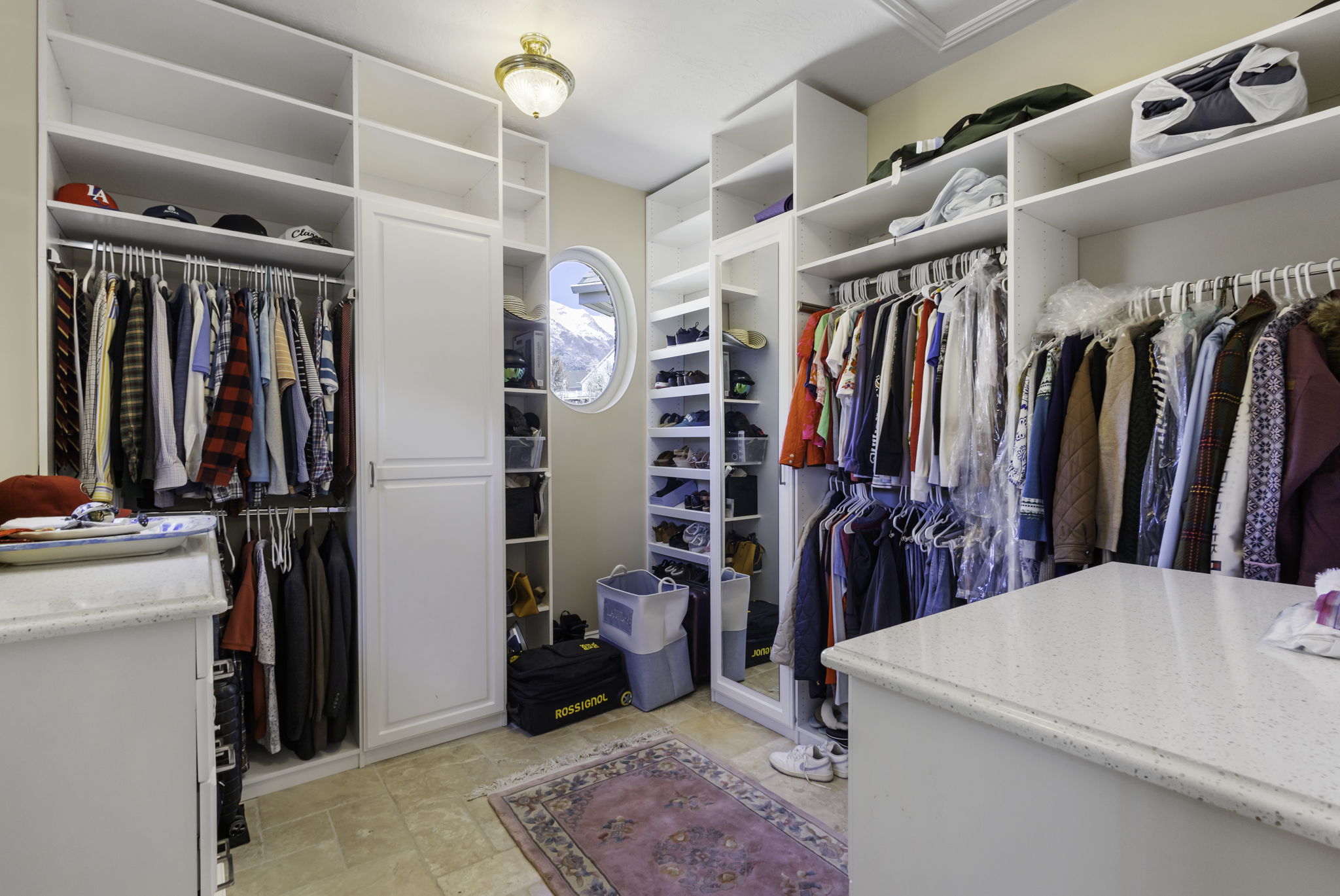 Walk in closet with attic access