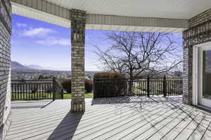 View of wooden deck