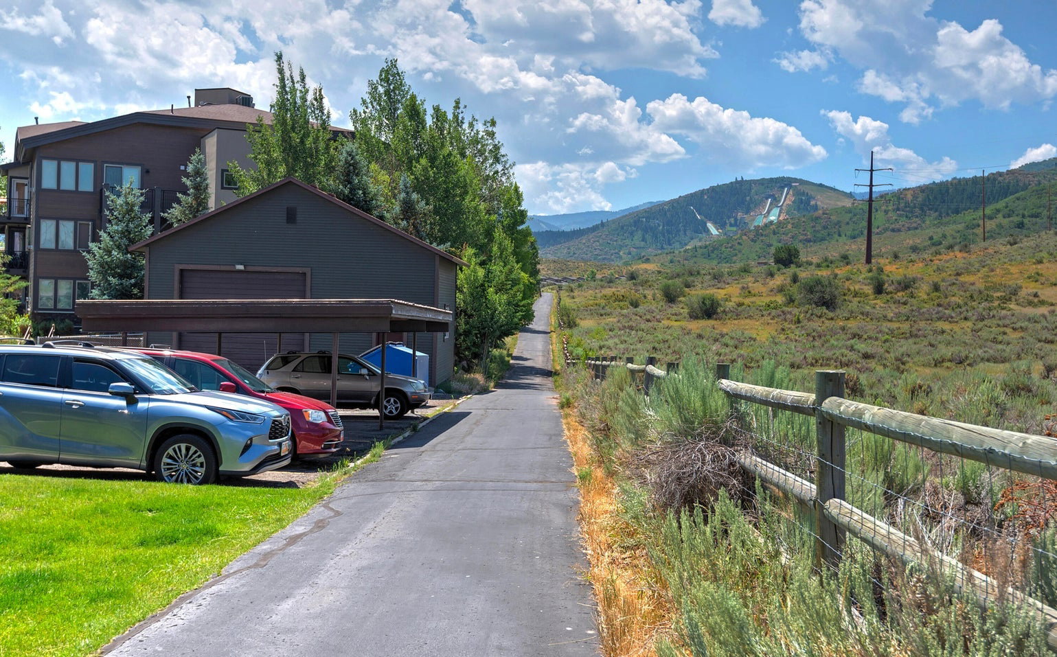 View of street with a mountain view