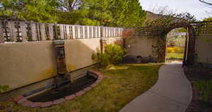 Small waterfall and garden area off of the primary bedroom. Very private!