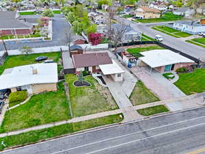 Aerial view of residential area
