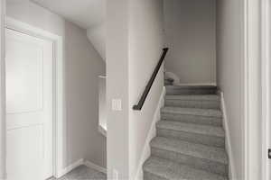 Staircase with baseboards