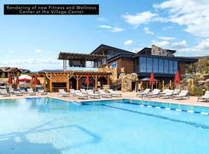 Community pool featuring a pergola and a patio
