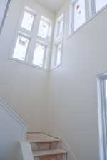 Staircase featuring healthy amount of natural light