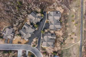 Aerial perspective of suburban area