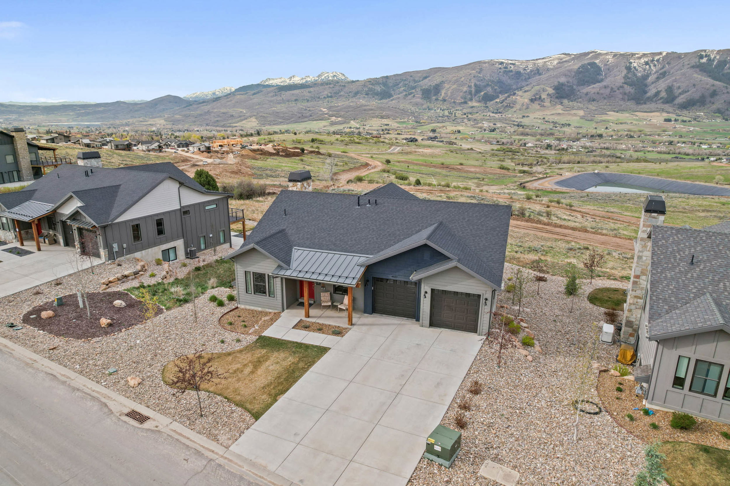 Bird's eye view of a mountain backdrop