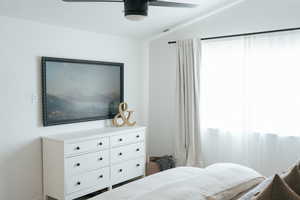 Bedroom featuring ceiling fan