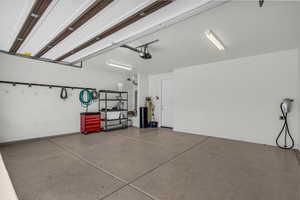 Garage with baseboards