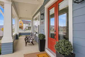 View of front covered wrap around porch