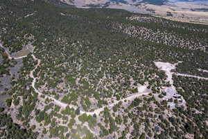 Overview of rural landscape with a mountainous background