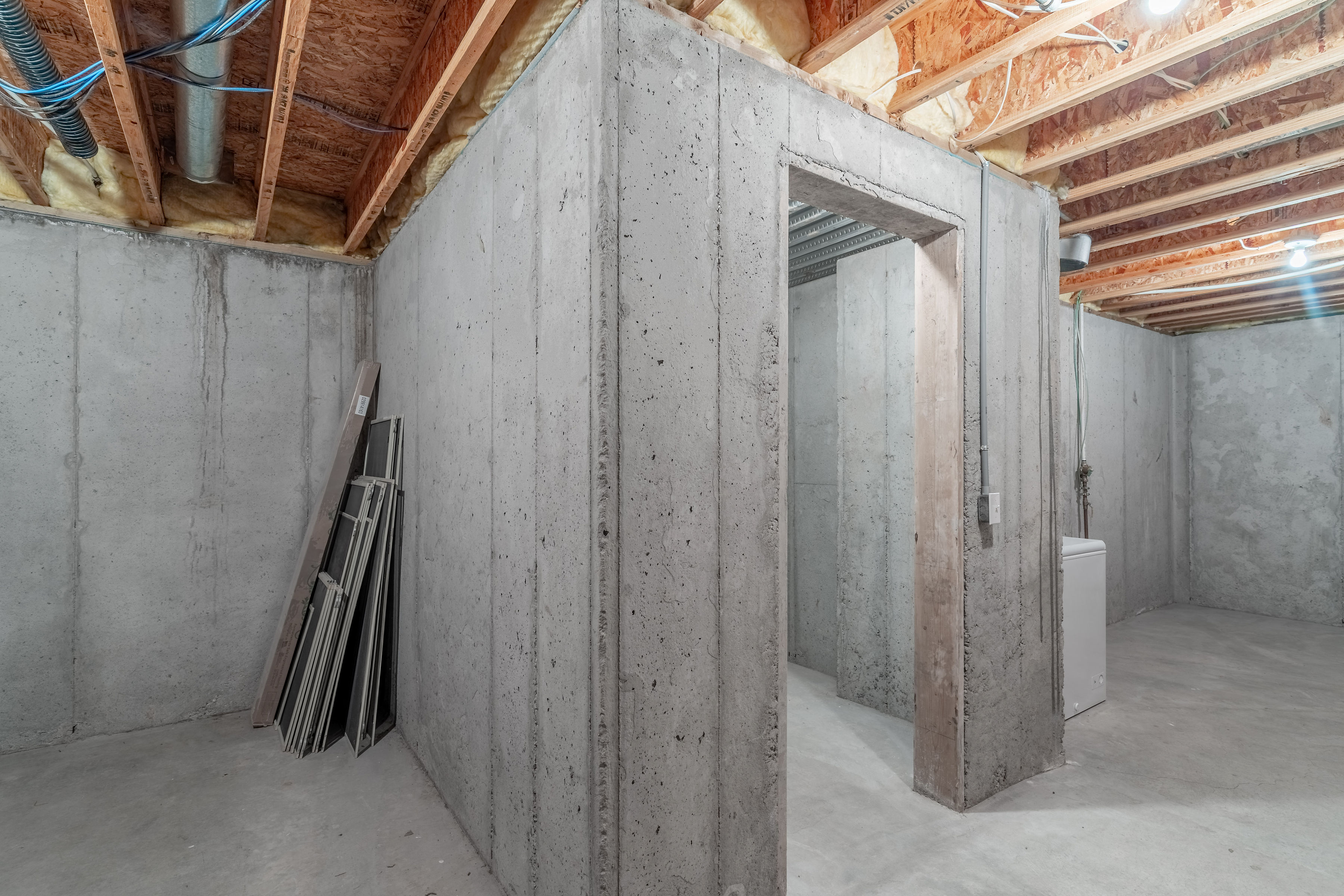 View of unfinished basement