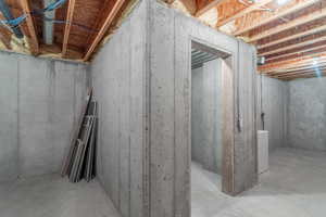 View of unfinished basement
