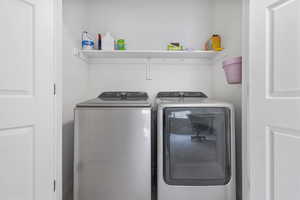 Laundry area with washing machine and dryer