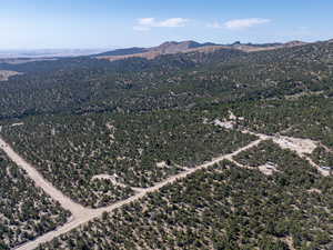 Drone / aerial view of a mountain backdrop
