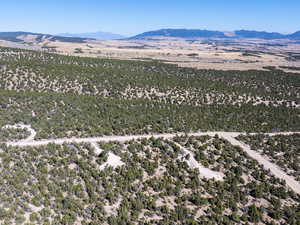 Bird's eye view of a mountain backdrop