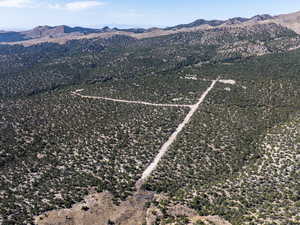 Aerial view of a mountainous background