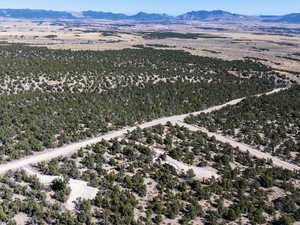 Aerial view of a mountainous background