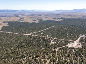 Aerial overview of property's location featuring mountains