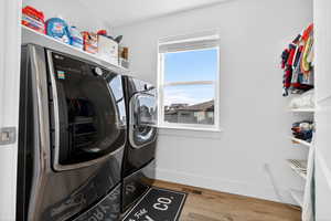 Laundry area off of the upstairs living space