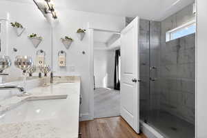 primary bedroom bathroom with shower