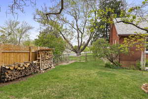 View of fenced yard