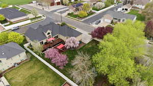 Aerial perspective of suburban area