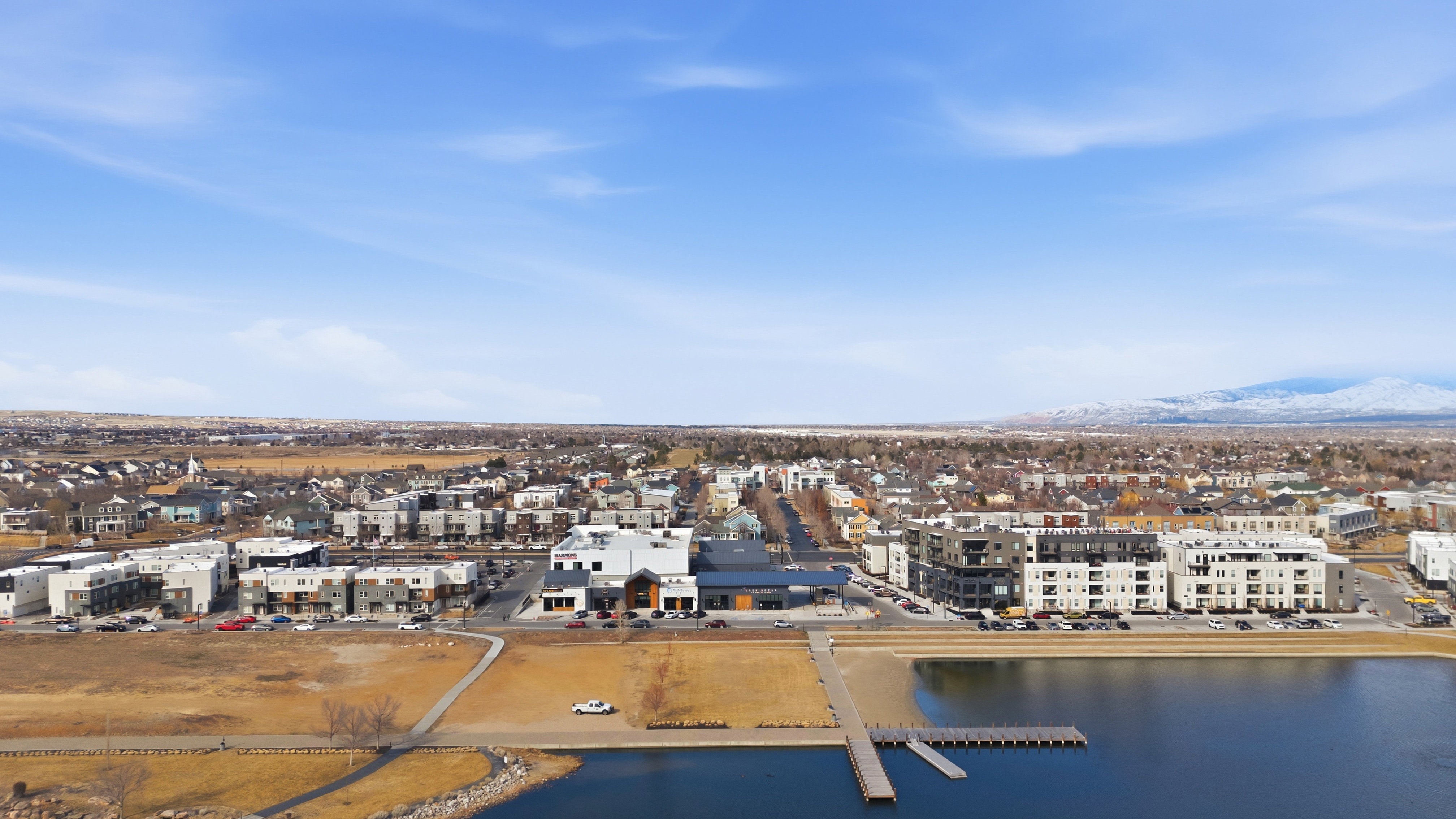 Bird's eye view of a large body of water